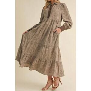 Jodifi Women's Do Or Don't Maxi Dress Brown Prairie Sz Medium